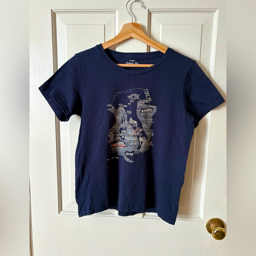 JCrew medium Navy Italy Graphic T-Shirt